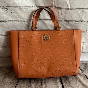 Anne Klein Orange and Gold Tote